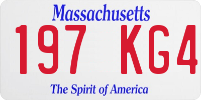 MA license plate 197KG4