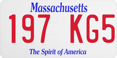 MA license plate 197KG5