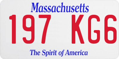 MA license plate 197KG6