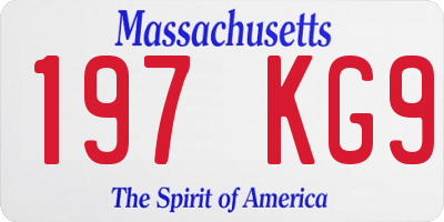 MA license plate 197KG9