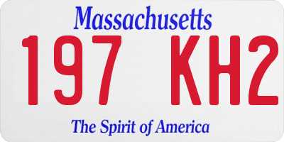 MA license plate 197KH2