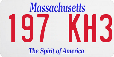 MA license plate 197KH3
