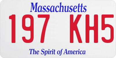 MA license plate 197KH5