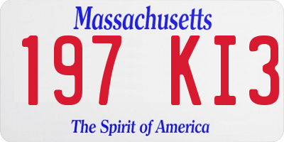 MA license plate 197KI3