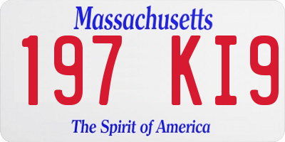MA license plate 197KI9