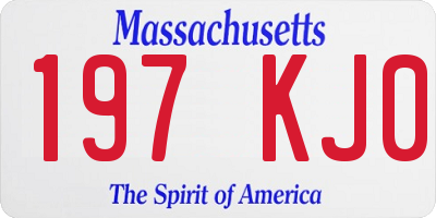 MA license plate 197KJ0