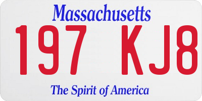 MA license plate 197KJ8