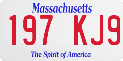 MA license plate 197KJ9