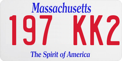 MA license plate 197KK2