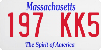MA license plate 197KK5