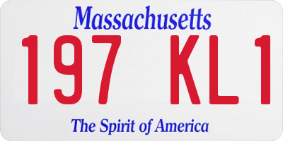 MA license plate 197KL1