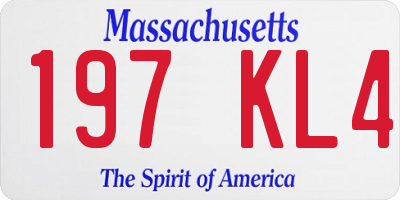 MA license plate 197KL4