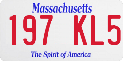 MA license plate 197KL5