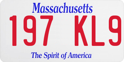MA license plate 197KL9
