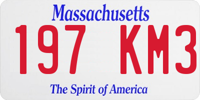 MA license plate 197KM3