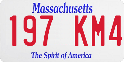 MA license plate 197KM4