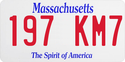 MA license plate 197KM7