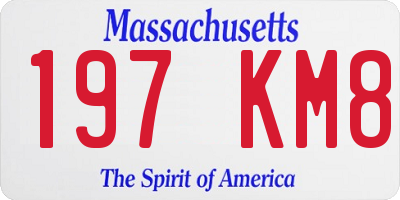 MA license plate 197KM8