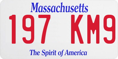 MA license plate 197KM9
