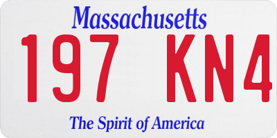 MA license plate 197KN4