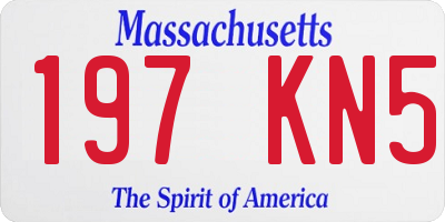 MA license plate 197KN5