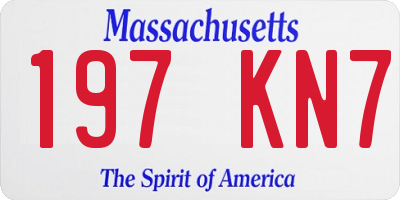 MA license plate 197KN7