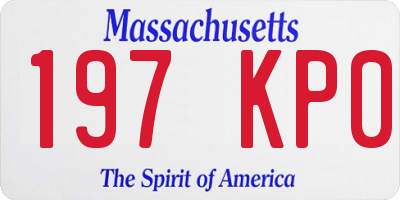 MA license plate 197KP0