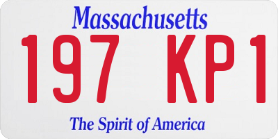 MA license plate 197KP1