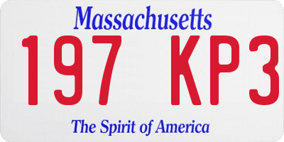 MA license plate 197KP3