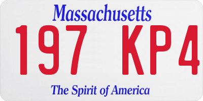 MA license plate 197KP4