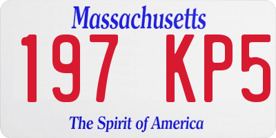 MA license plate 197KP5
