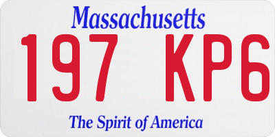 MA license plate 197KP6