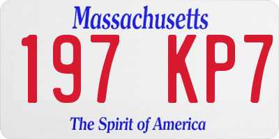 MA license plate 197KP7