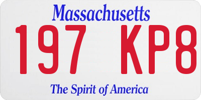 MA license plate 197KP8