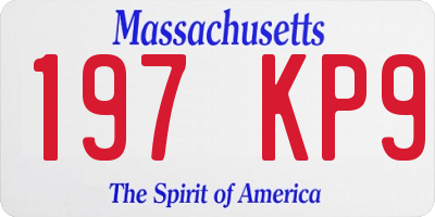MA license plate 197KP9