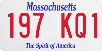 MA license plate 197KQ1