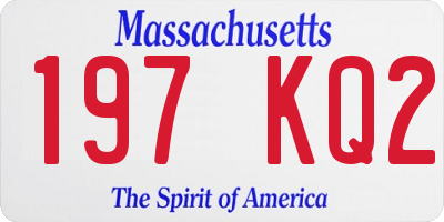 MA license plate 197KQ2