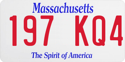 MA license plate 197KQ4