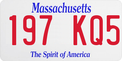 MA license plate 197KQ5