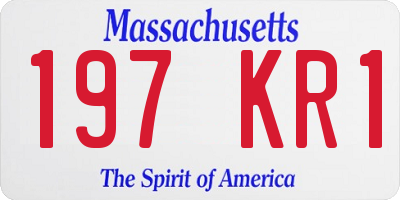 MA license plate 197KR1
