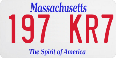 MA license plate 197KR7