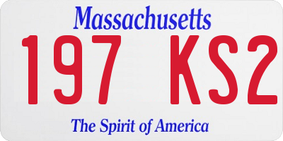 MA license plate 197KS2
