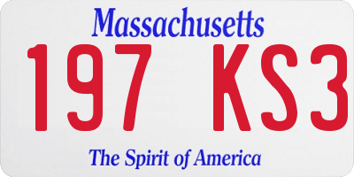 MA license plate 197KS3