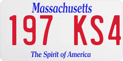 MA license plate 197KS4
