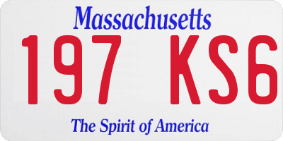 MA license plate 197KS6