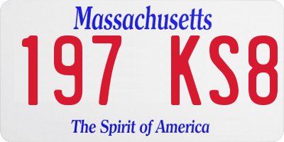 MA license plate 197KS8