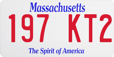 MA license plate 197KT2