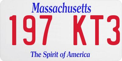 MA license plate 197KT3