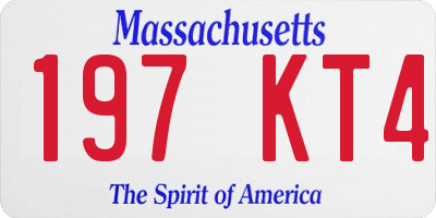 MA license plate 197KT4