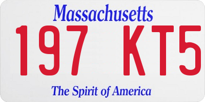 MA license plate 197KT5